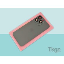 Tkgz İphone 15 PRO MAX Arka Pil Batarya Kapağı Kapak ( Full Kamera Lensli ) FÜME