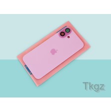 Tkgz İphone 16 PLUS Arka Pil Batarya Kapağı Kapak ( Full Kamera Lensli ) PEMBE