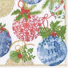 Caspari Porcelain Ornaments Paper Cocktail Napkins - 20 Per Package