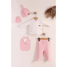 Kidello Pembe Petek 5'li Kız Bebek Zıbın Seti