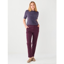 Jimmy Key Bordo Normal Bel Normal Paça Gabardin Pantolon