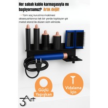 3Art Metal Metal Dysonairwrap Standı – Banyo Askısı - Şık ve Dayanıklı - Başlık Organizeri