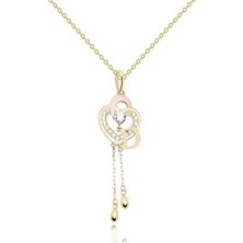 Diamond Line-Gülaylar 14 Ayar Altın Kalp Kolye