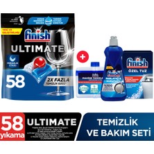 Finish Ultimate Bulaşık Makinesi Deterjanı Kapsül Tablet 58 Yıkama Temizlik ve Bakım Seti
