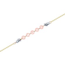 Diamond Line-Gülaylar 14 Ayar 3 Renkli Altın Love Bileklik