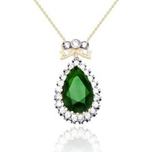 Diamond Line-Gülaylar 14 Ayar Renkli Fantazi Kolye(Zincirli)