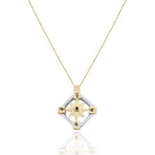 Diamond Line-Gülaylar 14 Ayar Altın Pusula Kolye