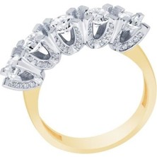 Diamond Line-Gülaylar  14 Ayar Beştaş Yüzük