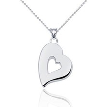 Diamond Line-Gülaylar 14 Ayar Altın Kalp Kolye