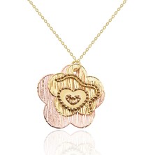 Diamond Line-Gülaylar 14 Ayar Altın Çiçek Kolye