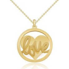 Diamond Line-Gülaylar 14 Ayar Altın Kalp Kolye