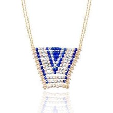 Diamond Line-Gülaylar 14 Ayar Altın Renkli Taşlı Klasik Kolye