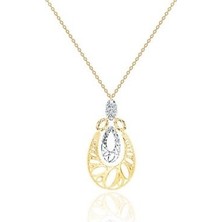 Diamond Line-Gülaylar 14 Ayar Altın Taşsız  Kolye