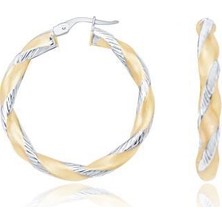 Diamond Line-Gülaylar 14 Ayar Altın Halka Küpe