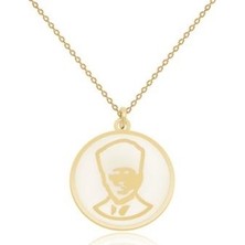 Diamond Line-Gülaylar 14 Ayar Altın Atatürk Kolye