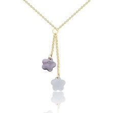 Diamond Line-Gülaylar 14 Ayar Altın Çiçek Kolye