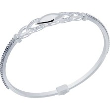 Diamond Line-Gülaylar 14 Ayar Beyaz Altın Trend Bilezik