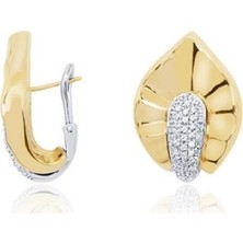 Diamond Line-Gülaylar 14 Ayar Altın  Küpe