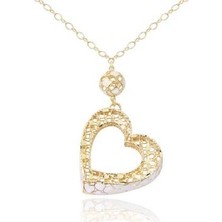 Diamond Line-Gülaylar 14 Ayar Altın Kalp Kolye