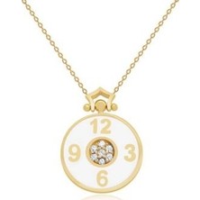Diamond Line-Gülaylar 14 Ayar Altın Saat Kolye