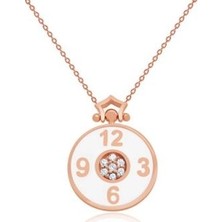 Diamond Line-Gülaylar 14 Ayar Altın Saat Kolye