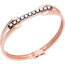 Diamond Line-Gülaylar 8 Ayar Rose Altın Elmas Görünümlü Bilezik