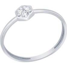 Diamond Line-Gülaylar - Altın 14 Ayar Geometrik Yüzük