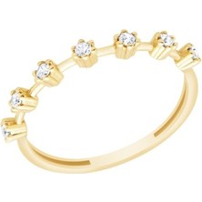 Diamond Line-Gülaylar - Altın 14 Ayar Trend Yüzük