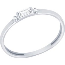 Diamond Line-Gülaylar - Altın 14 Ayar Baget Taşlı Yüzük