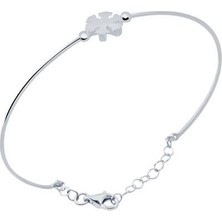 Diamond Line-Gülaylar 14 Ayar Beyaz Altın Kar Tanesi Bilezik