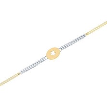 Diamond Line-Gülaylar 14 Ayar Sarı-Beyaz Altın Yıldız Bileklik
