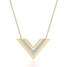 Diamond Line-Gülaylar 14 Ayar Altın Trend Kolye