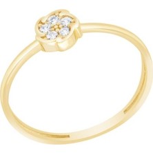 Diamond Line-Gülaylar - Altın 14 Ayar Geometrik Yüzük