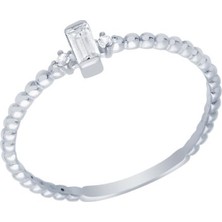 Diamond Line-Gülaylar - Altın 14 Ayar Baget Taşlı Yüzük
