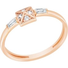 Diamond Line-Gülaylar - Altın 14 Ayar Mineli Yüzük