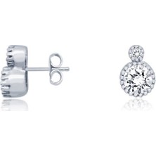 Diamond Line-Gülaylar 14 Ayar Altın Tektaş Küpe
