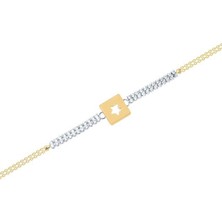 Diamond Line-Gülaylar 14 Ayar Sarı-Beyaz Altın Yıldız Bileklik