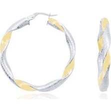 Diamond Line-Gülaylar 14 Ayar Altın Halka Küpe