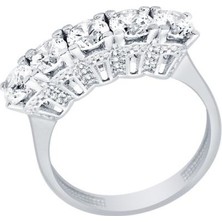 Diamond Line-Gülaylar  14 Ayar Beştaş Yüzük