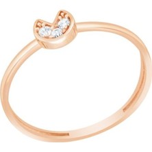 Diamond Line-Gülaylar - Altın 14 Ayar Geometrik Yüzük