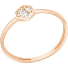 Diamond Line-Gülaylar - Altın 14 Ayar Geometrik Yüzük