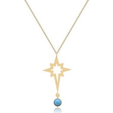 Diamond Line-Gülaylar 14 Ayar Altın Kutup Yıldızı Kolye