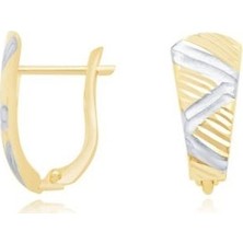 Diamond Line-Gülaylar 14 Ayar Altın J Küpe