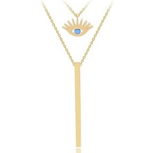 Diamond Line-Gülaylar 14 Ayar Sarı Altın Fatma Ana Eli Kolye