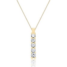 Diamond Line-Gülaylar 14 Ayar Sarı Altın Sırataş Kolye