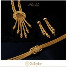 Diamond Line-Gülaylar 22 Ayar Sarı Altın Toplu Küpe