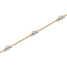 Diamond Line-Gülaylar 14 Ayar Sarı Altın Mineli Bileklik