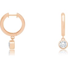 Diamond Line-Gülaylar 14 Ayar Altın Sallantılı Halka Küpe