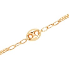 Diamond Line-Gülaylar 14 Ayar Sarı Altın Trend Bileklik