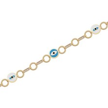 Diamond Line-Gülaylar 14 Ayar Sarı Altın Mineli Bileklik